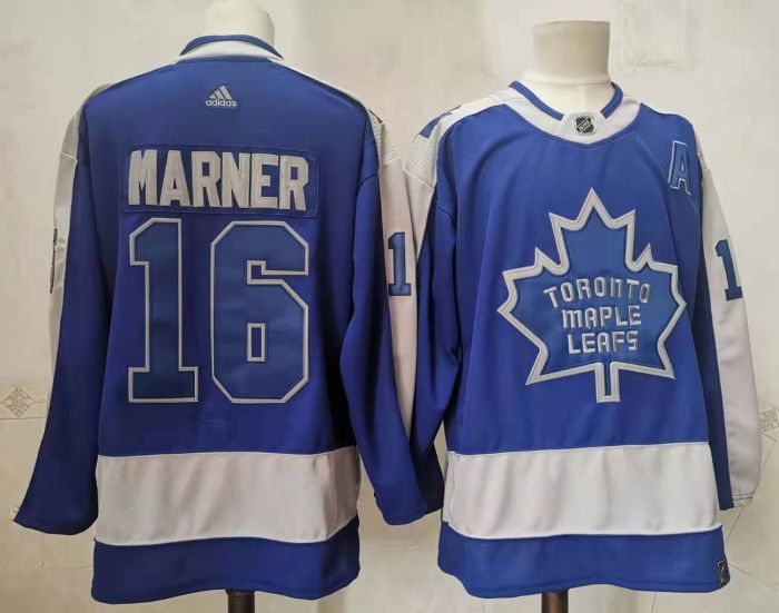Toronto Maple Leafs Jersey Reverse Retro Blue Grey 2022 NO.16 NMARNER