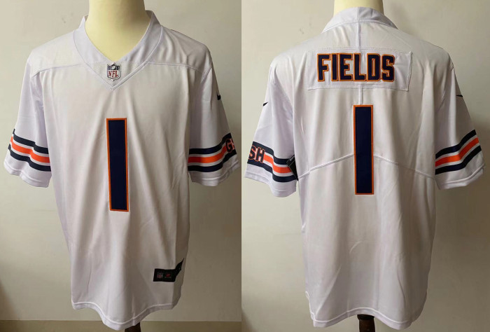 Chicago Bears Jersey White NO.1 FIELDS
