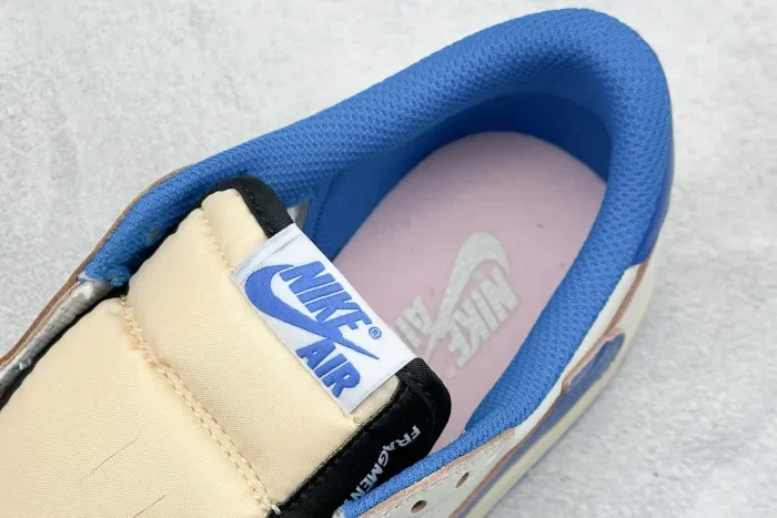 Travis Scott x Fragment x Air Jordan 1 Low Cream White Blue TS CQ3277-100