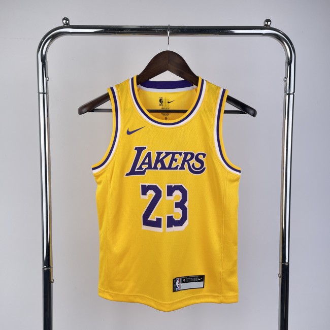 Los Angeles Lakers Kids Jersey Yellow Icon Edition 22/23 NO.23 JAMES