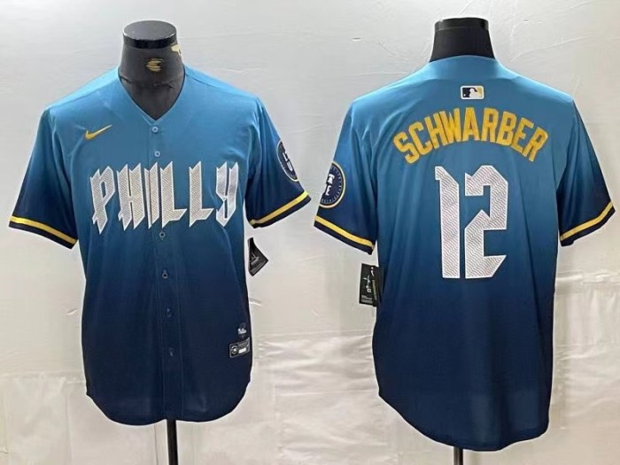 Philadelphia Phillies Limited Jersey Blue City Version NO.12 SCHWARBER