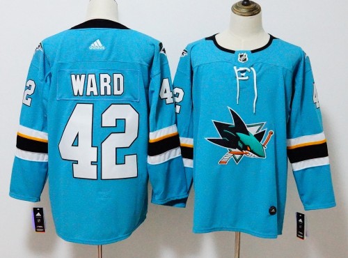 San Jose Sharks Alternate Player Jersey Blue NO.42 WARD