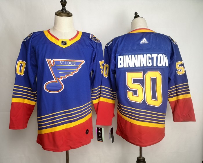 St. Louis Blues 1990's Vintage Away Throwback Jersey Blue NO.50 BINNINGTON