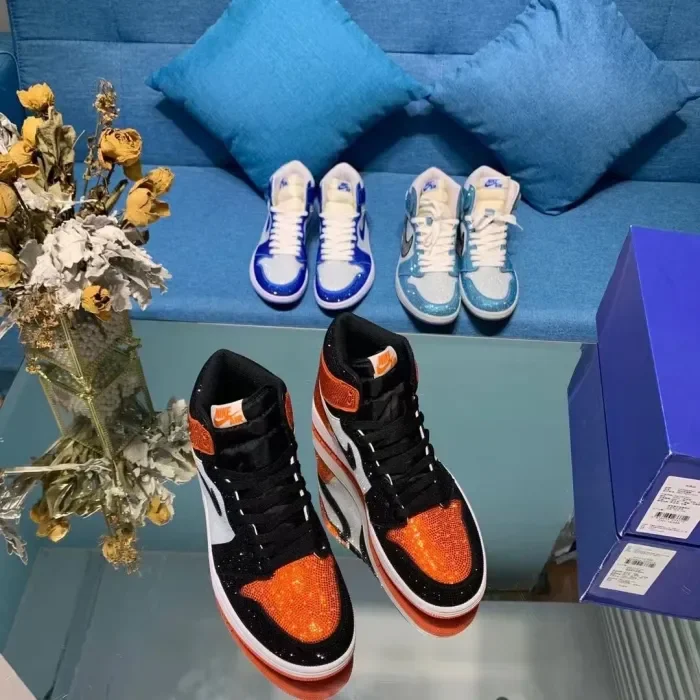 Air Jordan 1 Diamond DIY Orange Black