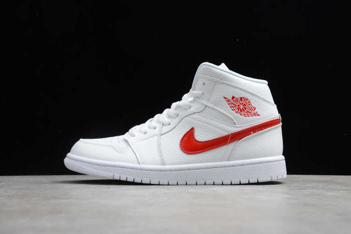 Air Jordan Wmns Air Jordan 1 Mid 'White University Red' BQ6472-106