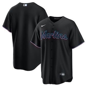 Miami Marlins Jersey Black NO Number