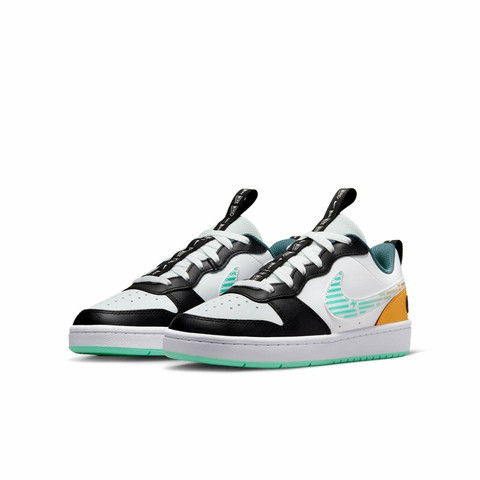 Air Force low-top Children Leather Patchwork Sports Sneakers Velcro White Black yellow