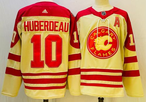Calgary Flames 2023 NHL Heritage Classic Premier Jersey Off White No.10 HUBERDEAU
