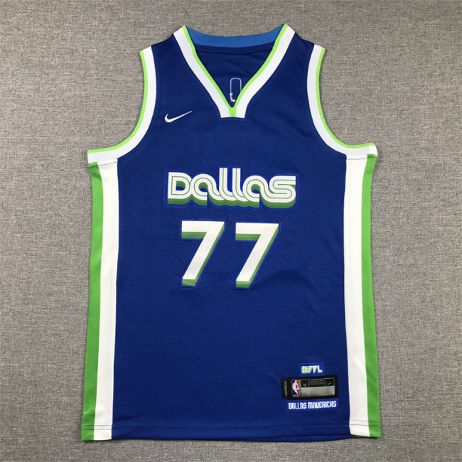 Dallas Mavericks Kid Jersey Blue City Edition 2023 NO.77 Dončić