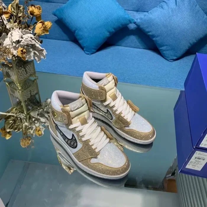 Air Jordan 1 Diamond DIY Gold White