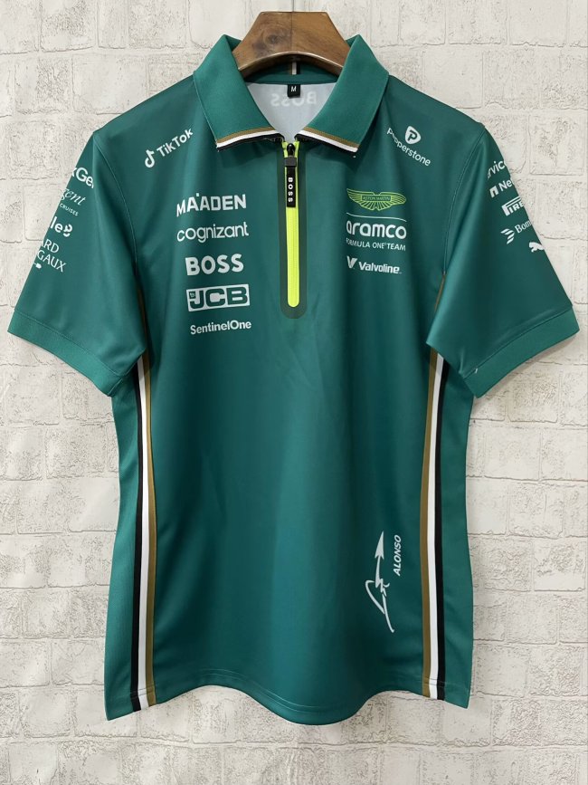 2025 Aston Martin Polo Shirt Green NO Number