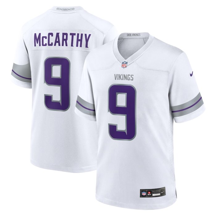 Minnesota Vikings Alternate Jersey White New style NO.9 McCARTHY