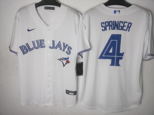Toronto Blue Jays Jersey White Fan Version NO.4 SPRINGER