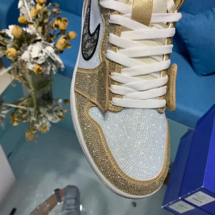 Air Jordan 1 Diamond DIY Gold White
