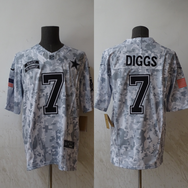 Dallas Cowboys Jersey Navy Salute NO.7 DIGGS