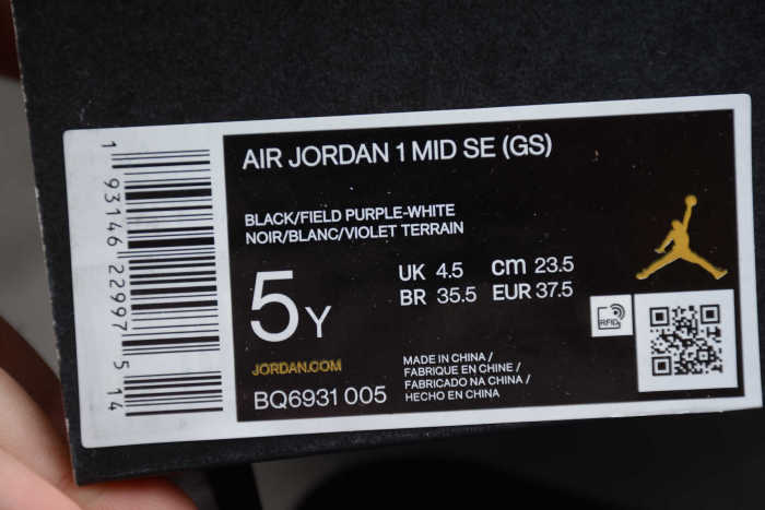 Air Jordan 1 Mid Lakers Top 3 Satin Purple Swish BQ6931-005