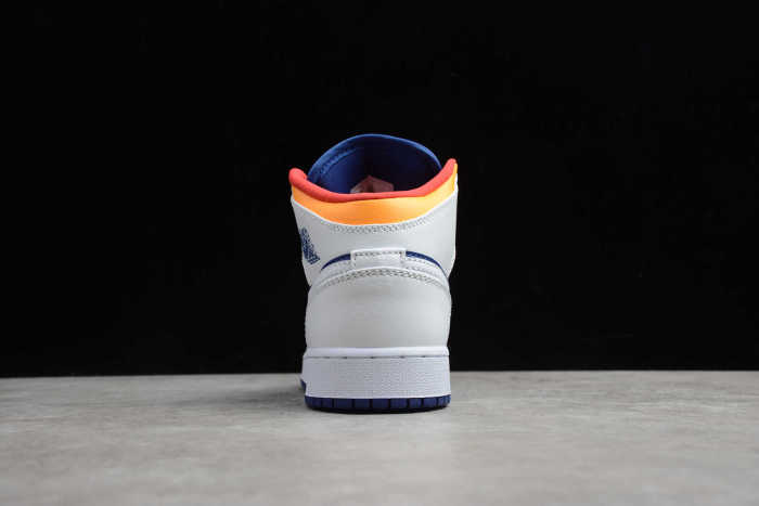 Air Jordan 1 Mid Laser Orange Deep Royal Blue 554725-131