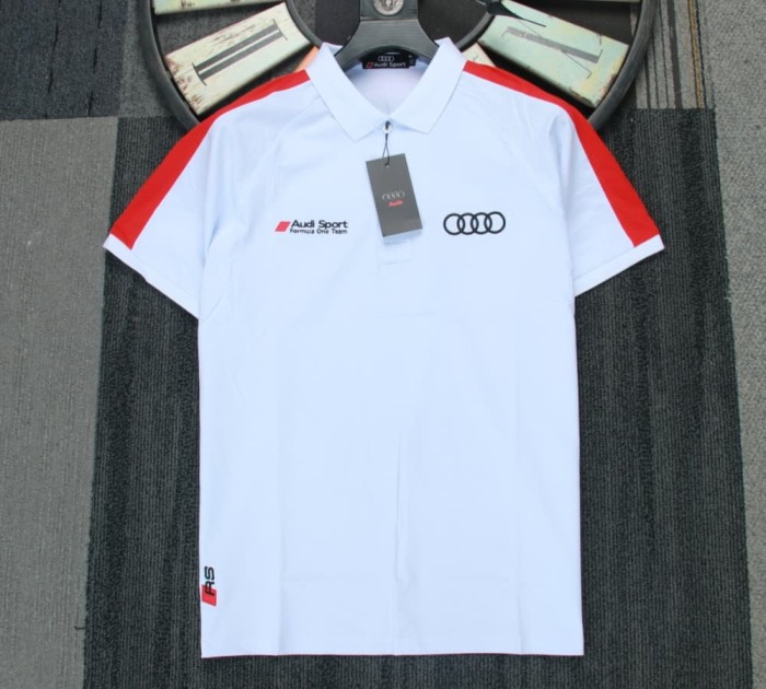 Audi Racing Polo Shirt Audi logo White NO Number