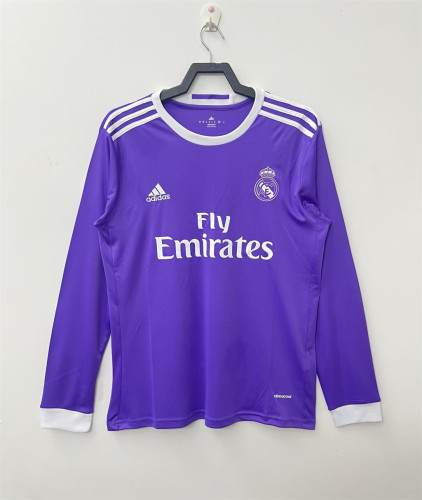 Real Madrid Away Retro Long Sleeves Jersey 16/17