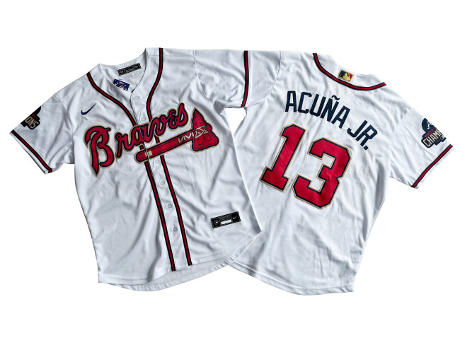Atlanta Braves Jersey White Champion Edition NO.13 ACUNA JR.
