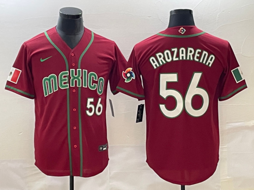 Mexico Baseball Jersey Red Classic NO.56 AROZARENA