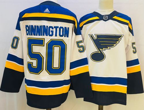 St. Louis Blues Home Breakaway Player Jersey White NO.50 BINNINGTON
