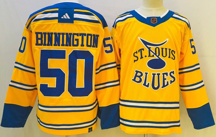St Louis Blues Reverse Retro 2.0 Jersey Yellow NO.50 BINNINGTON
