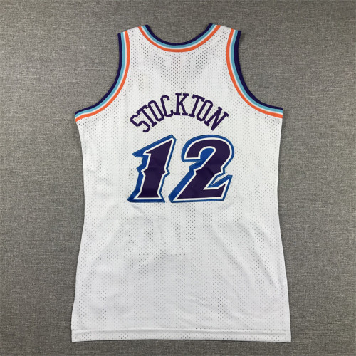 Utah Jazz KIds Jersey White Vintage Edition 96/97 NO.12 STOCKTON
