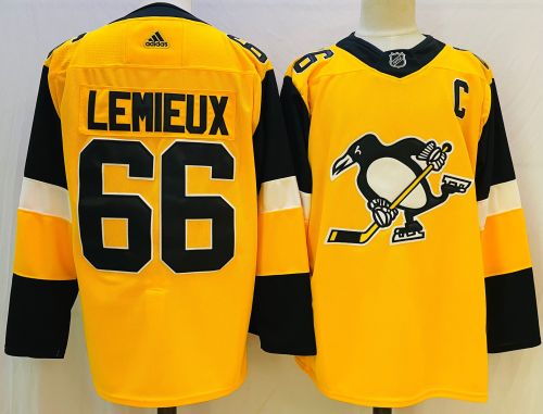 Pittsburgh Penguins  Breakaway Player Jersey Yellow NO.66 LEMIEUX