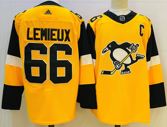 Pittsburgh Penguins  Breakaway Player Jersey Yellow NO.66 LEMIEUX