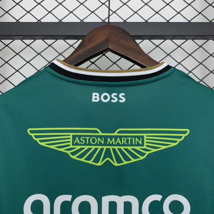 2025  Aston Martin 1/4 Zip T-Shirt Green