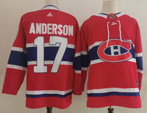 Montreal Canadiens Home Breakaway Jersey Red NO.17 ANDERSON