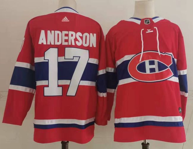 Montreal Canadiens Home Breakaway Jersey Red NO.17 ANDERSON