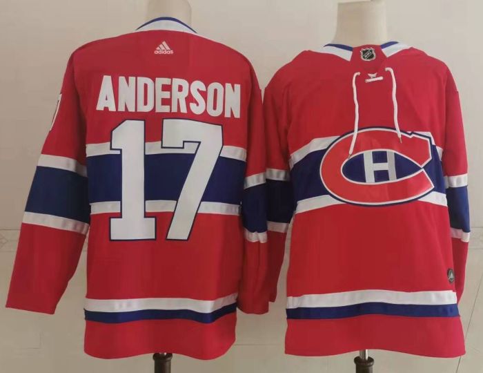 Montreal Canadiens Home Breakaway Jersey Red NO.17 ANDERSON
