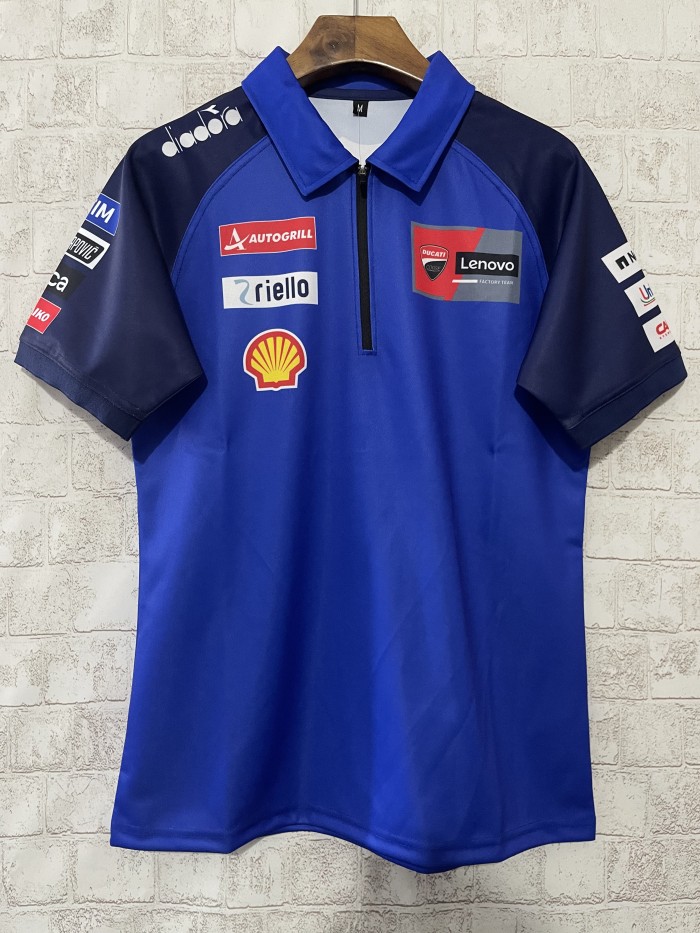 Ducati Quarter-Zip Polo Special Edition Blue NO Number