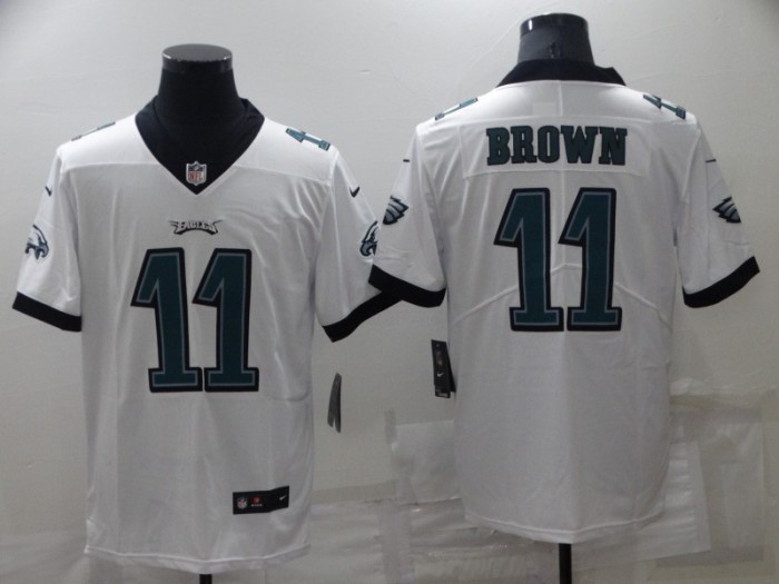 Philadelphia Eagles Jersey White 2023 NO.11 BROWN