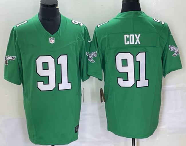 Philadelphia Eagles Retro Edition Grass Green 2023 NO.91 COX