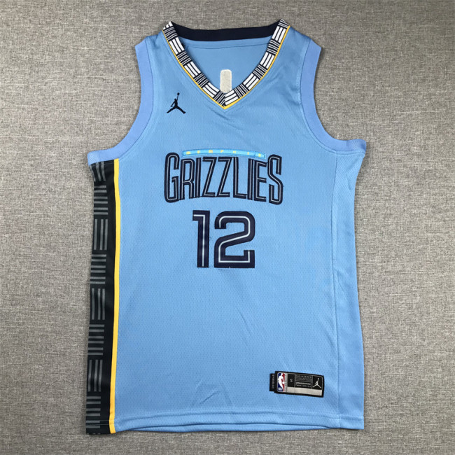 Memphis Grizzlies Kid Jersey Blue Statement Edition 22/23 NO.12 MORANT