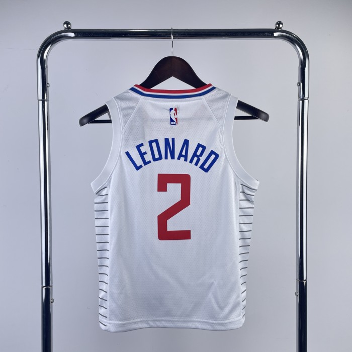LA Clippers  Kids Basketball Jersey White Icon Edition No.2 LEONARO