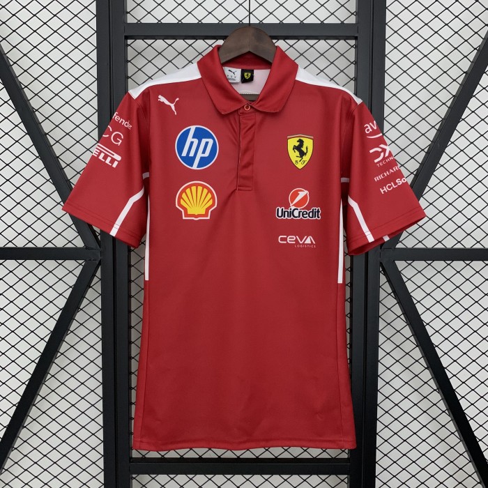 Scuderia Ferrari HP 2025 Team Polo Shirt Red NO Number