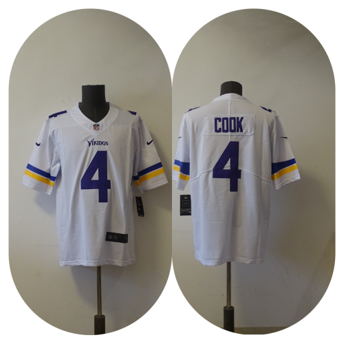 Minnesota Vikings Alternate Jersey White NO.4 COOK