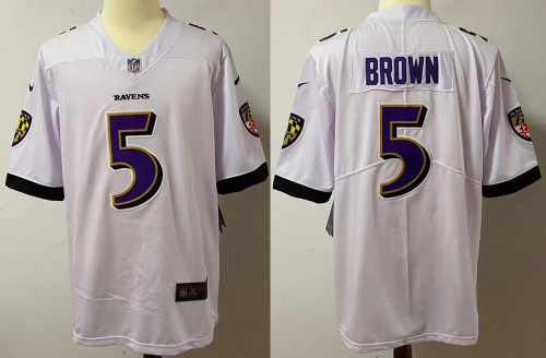 Baltimore Ravens Jersey White NO.5 BROWN