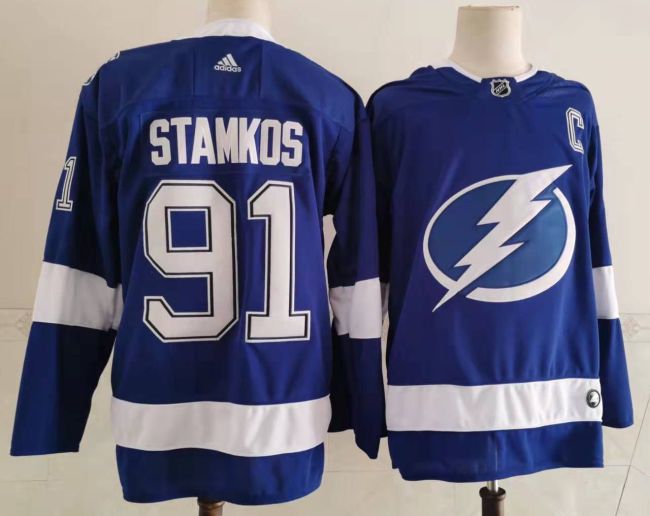 Tampa Bay Lightning Alternate Player Jersey Blue NO.91 STAMKOS