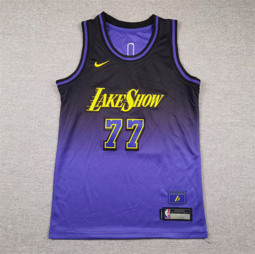 Los Angeles Lakers Kids Jersey Purple City Edition 2024 NO.77 Dončić