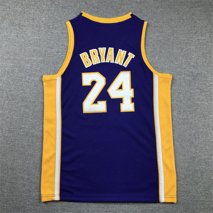 Los Angeles Lakers Kids Jersey Purple V-neck Vintage 90s NO. 24 BRYANT