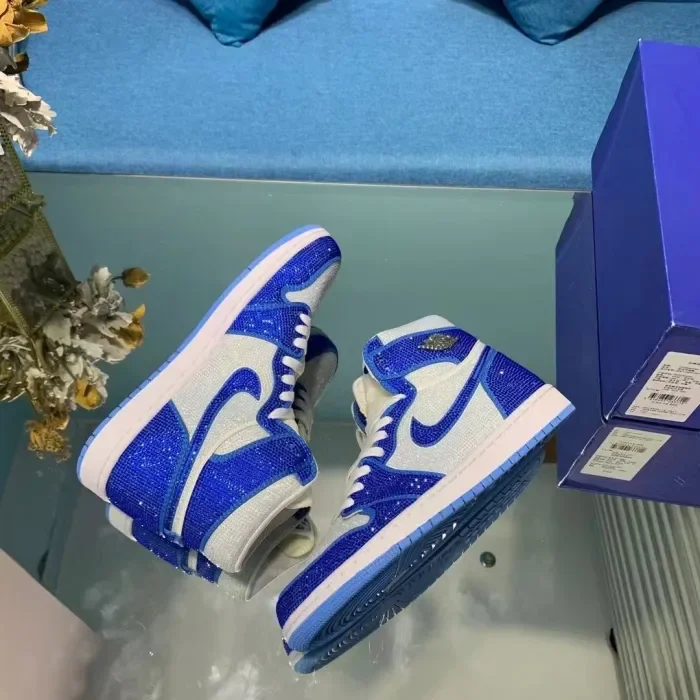 Air Jordan 1 Diamond DIY Blue White