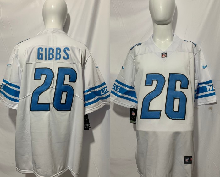 Detroit Lions Jersey White NO.26 GIBBS