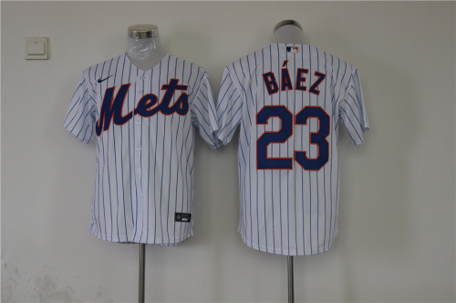 New York Mets Alternate Jersey White Fan Version NO.23 BAEZ