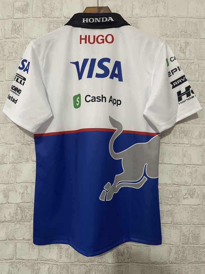 Red Bull Racing Quarter-Zip Polo Shirt Blue NO Number