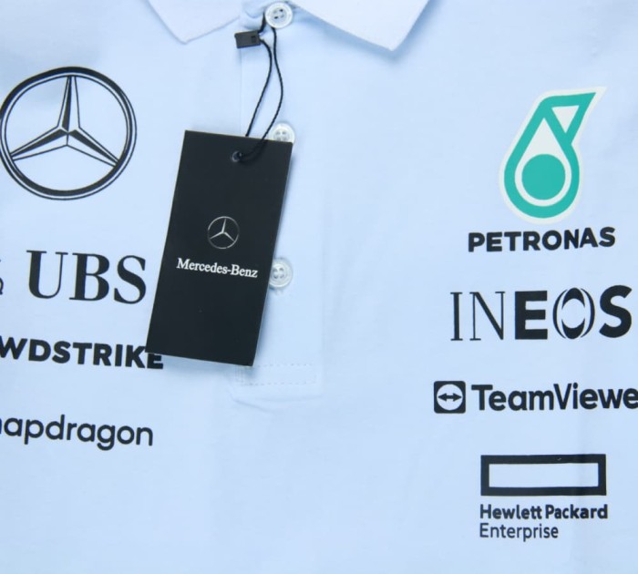 2024 Mercedes AMG Petronas Polo Shirt White NO Number